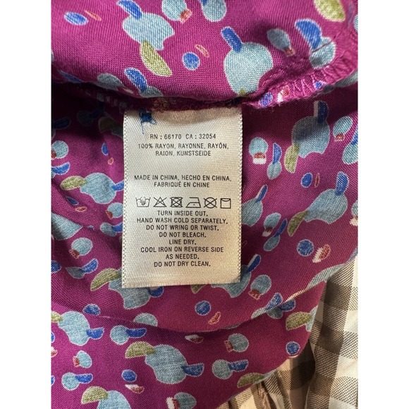 Maeve Anthropologie Calico Button Down Top Purple Blue Gold Print Sz 4 Ditzy Dot - Picture 7 of 8